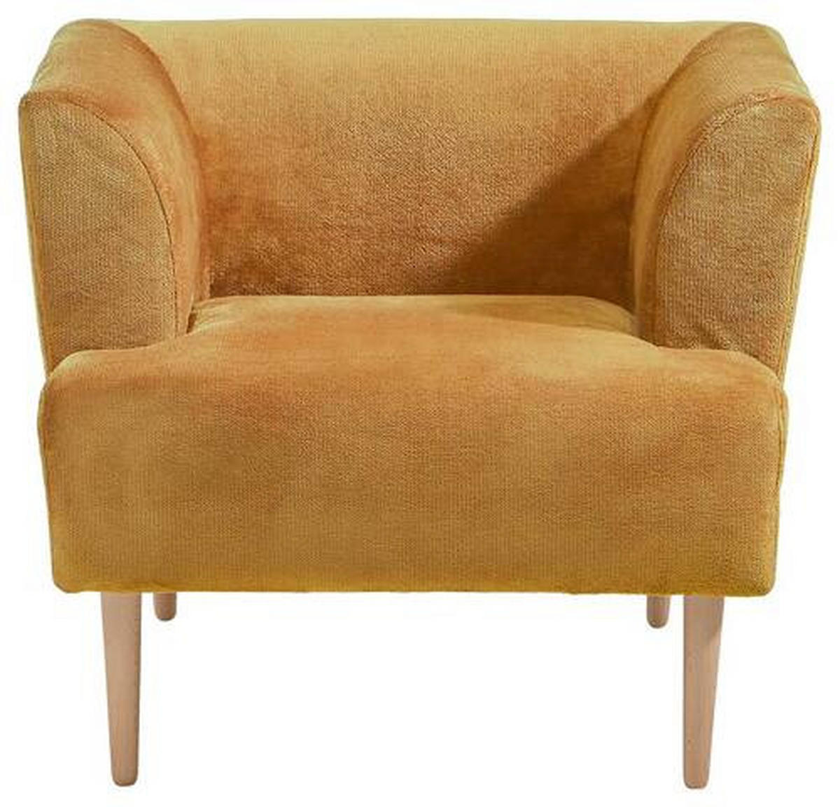 SESSEL in Plüsch Orange  - Buchefarben/Orange, Design, Holz/Textil (85/71/80cm) - MID.YOU