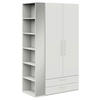 KLEIDERSCHRANK 2-türig Weiß  - Edelstahlfarben/Weiß, Design, Holzwerkstoff/Metall (126,3/213,6/59,3cm) - Cantus
