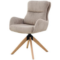 ARMLEHNSTUHL  in Eisen Cord  - Taupe/Naturfarben, KONVENTIONELL, Holz/Textil (60/91/72cm) - Livetastic