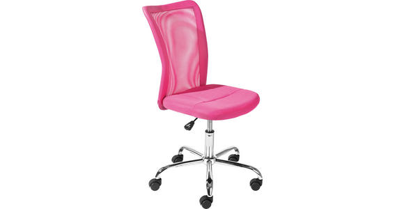 JUGENDDREHSTUHL Netz Pink  - Chromfarben/Pink, Design, Kunststoff/Textil (43/88-98/56cm) - Carryhome