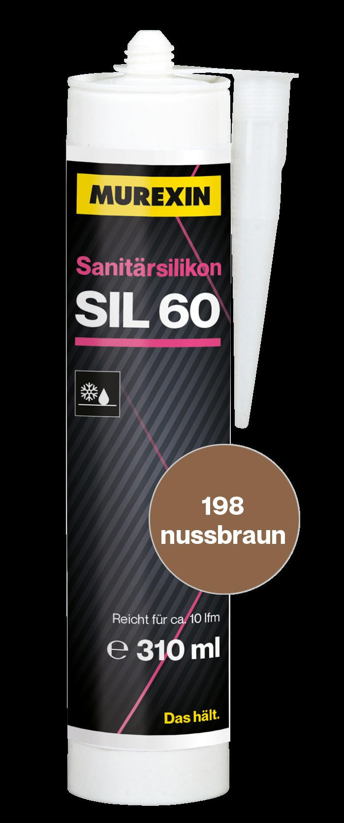 SANITÄRSILIKON NUSSBRAUN - Nussbaumfarben, Basics (0,31l) - Murexin