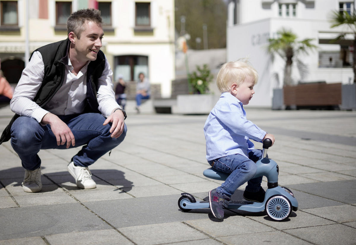 2IN1-KINDERSCOOTER Highwaykick 1  - Blau, Trend, Kunststoff/Metall (24/37/55cm) - Scoot and Ride