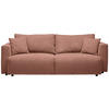 SCHLAFSOFA in Cord Koralle  - Koralle/Schwarz, Design, Kunststoff/Textil (250/92/105cm) - Carryhome