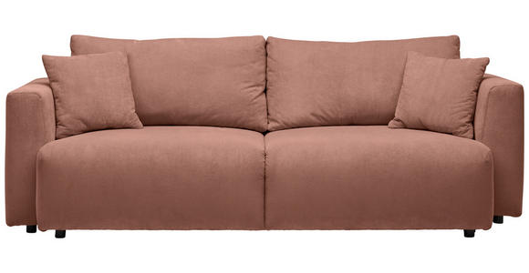 SCHLAFSOFA Cord Koralle - Koralle/Schwarz, Design, Kunststoff/Textil (250/92/105cm) - Carryhome