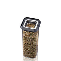 VORRATSDOSE 0,4 L  - Edelstahlfarben/Schwarz, KONVENTIONELL, Glas/Kunststoff (7/17,6/7cm) - Gefu