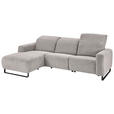 ECKSOFA in Cord Grau  - Schwarz/Grau, KONVENTIONELL, Textil/Metall (180/266cm) - Hom`in