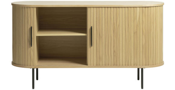 SIDEBOARD Eichefarben 140/76/45 cm - Eichefarben/Schwarz, Trend, Holz/Holzwerkstoff (140/76/45cm) - Xora