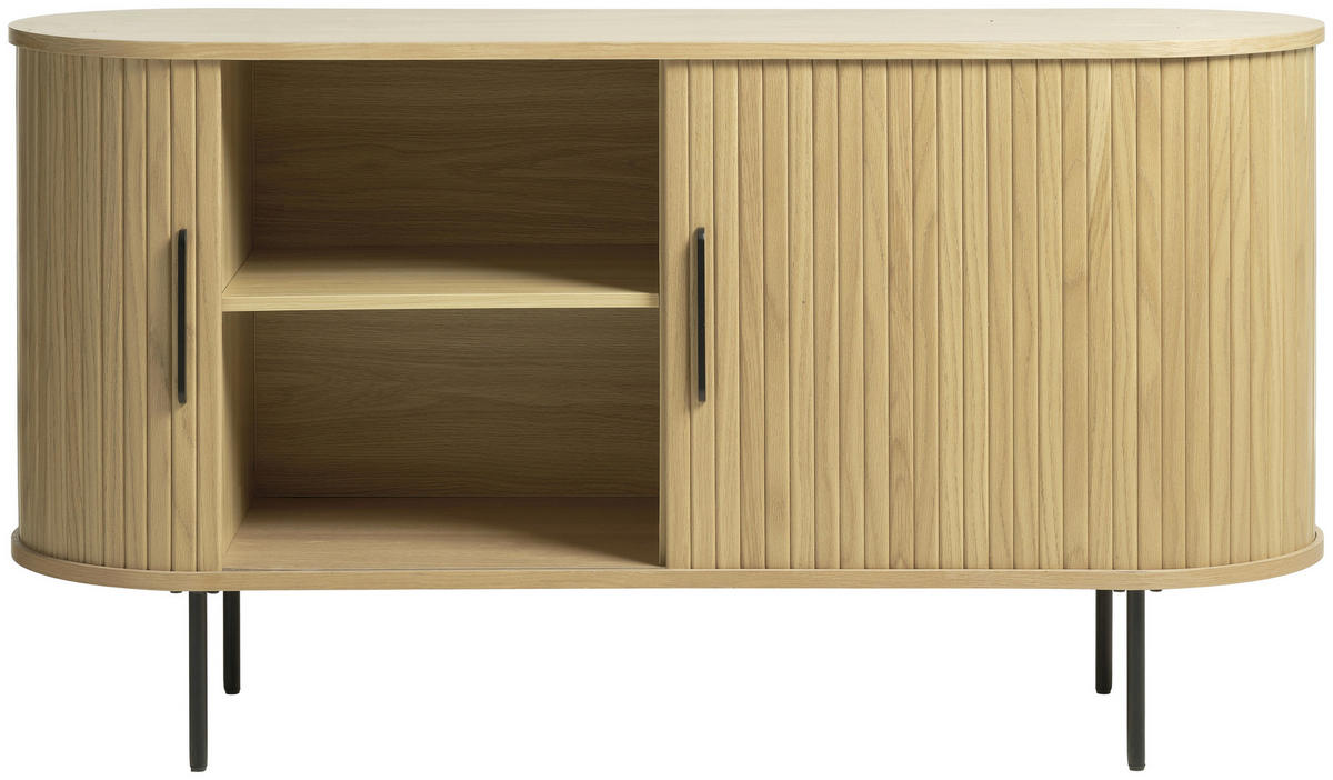 SIDEBOARD  in 140/76/45 cm  - Eichefarben/Schwarz, Trend, Holz/Holzwerkstoff (140/76/45cm) - home24