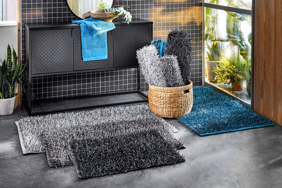 BADTEPPICH Shaggy Petrol 50/70 cm  - Petrol, Basics, Textil (50/70cm) - Esposa