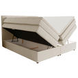 BOXSPRINGBETT 140/200 cm,  in Creme, gepolstertes Kopfteil, Bettkasten, Topper, Matratzen, H2 + H3 = mittel + fest  - Creme/Schwarz, KONVENTIONELL, Kunststoff/Textil (140/200cm) - Esposa