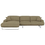 ECKSOFA Lesina in Webstoff Braun  184/304 cm  - Braun, Design, Textil/Metall (184/304cm) - Dieter Knoll