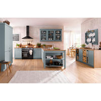 EINBAUKÜCHE Viktoria Satin  - Blau, LIFESTYLE, Holzwerkstoff - Novel