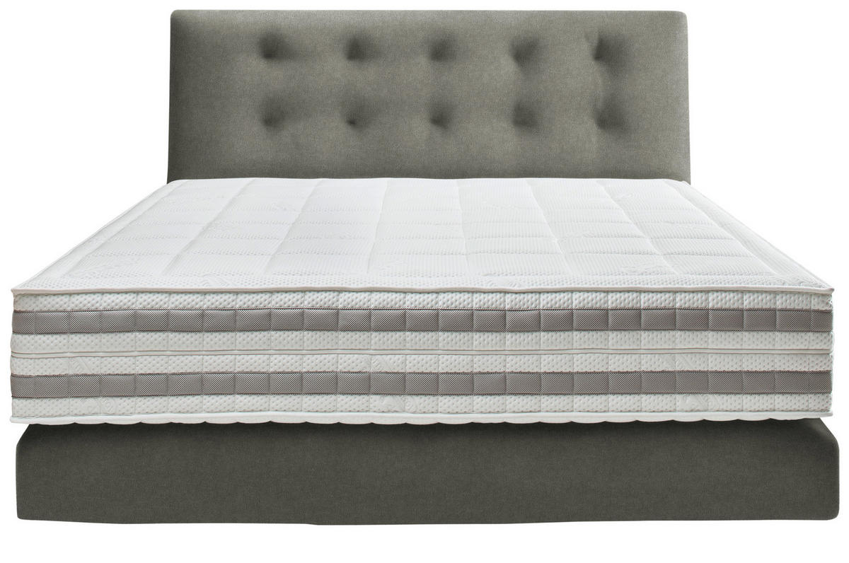BOXSPRINGBETT 200/200 cm  in Grau  - Grau, KONVENTIONELL, Holz/Textil (200/200cm) - Dieter Knoll