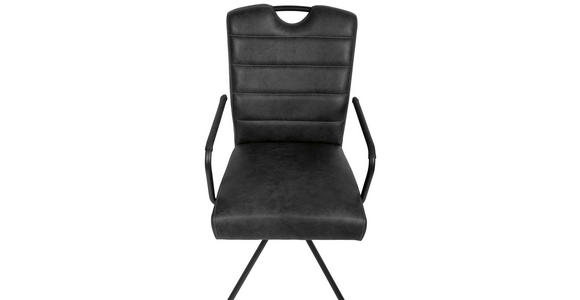 ARMLEHNSTUHL in Mikrofaser - Schwarz, Design, Textil/Metall (50/92,5/62cm) - Ambia Home