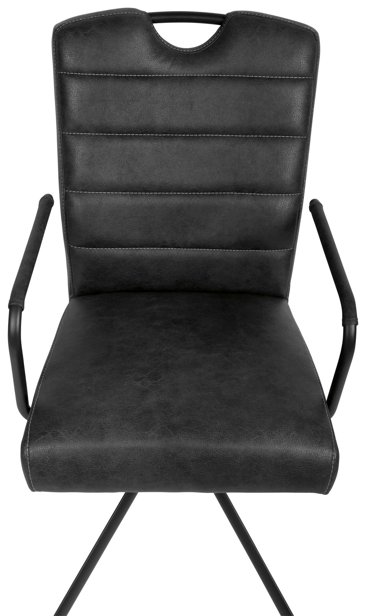 ARMLEHNSTUHL  in Mikrofaser  - Schwarz, Design, Textil/Metall (50/92,5/62cm) - Ambia Home