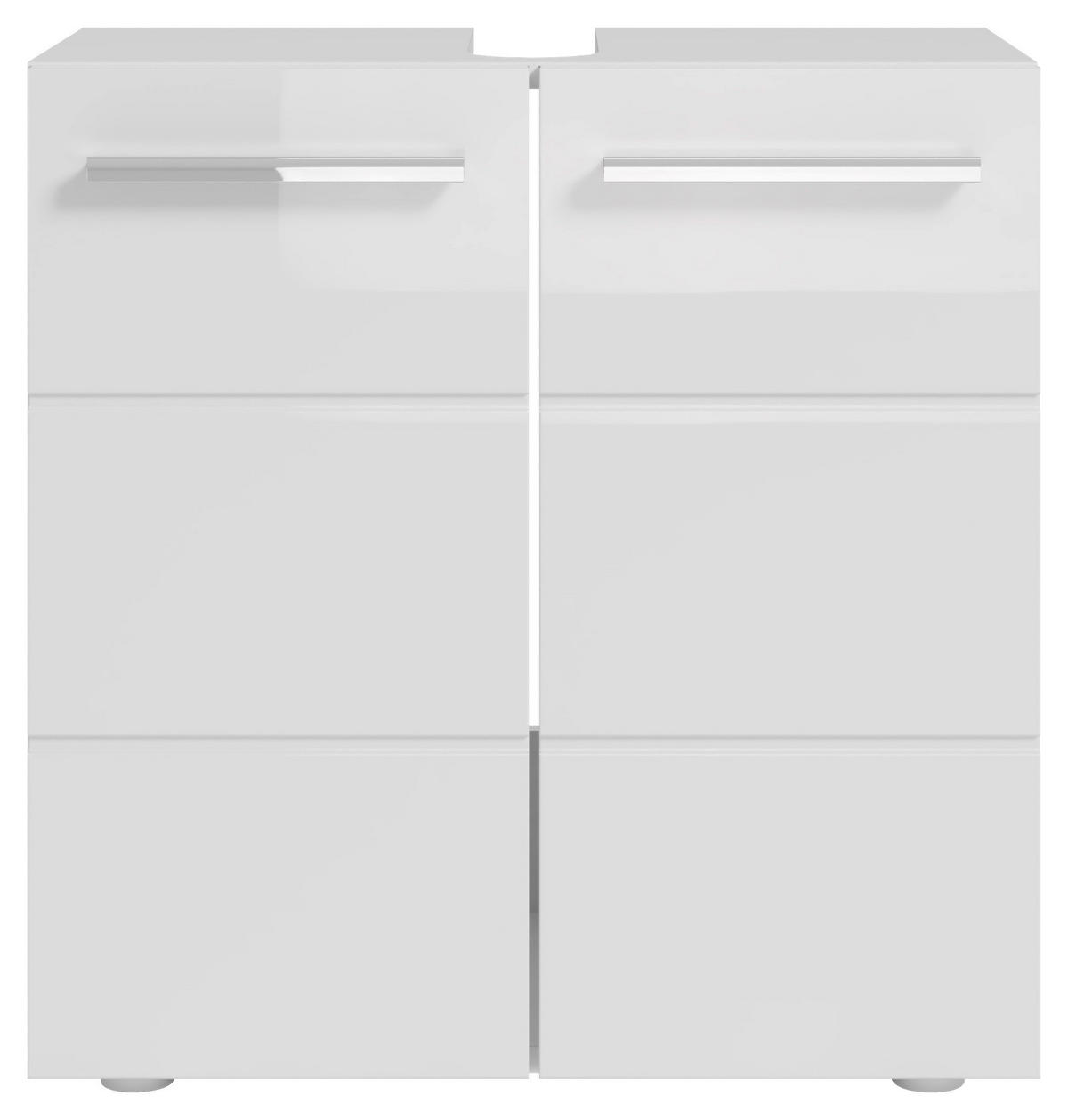 WASCHBECKENUNTERSCHRANK 60/62/31 cm  - Chromfarben/Weiß Hochglanz, MODERN, Holzwerkstoff/Kunststoff (60/62/31cm) - MID.YOU