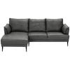 ECKSOFA in Echtleder Grau  - Schwarz/Grau, Design, Leder/Textil (153/233cm) - Livetastic