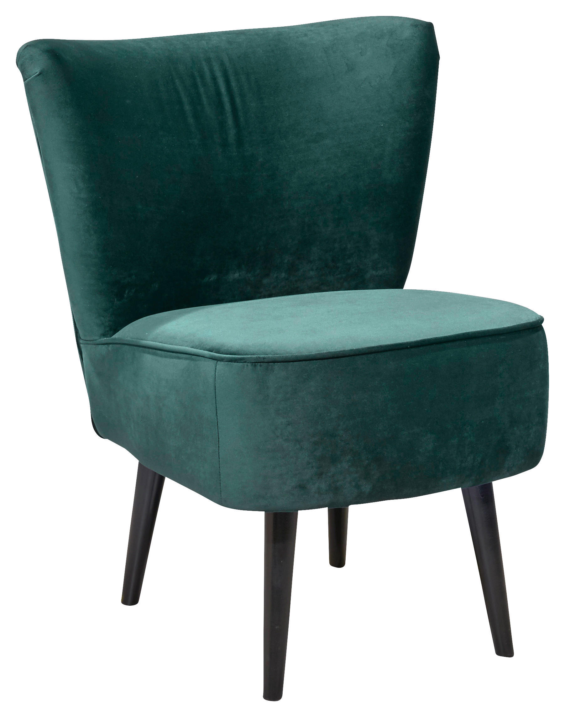 SESSEL Mikrovelours Grün    - Schwarz/Grün, Trend, Holz/Textil (65/89/70cm) - MID.YOU