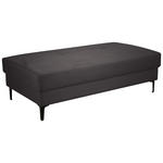 HOCKER Velours Dunkelgrau  - Dunkelgrau/Schwarz, Design, Textil/Metall (140/45/80cm) - Xora