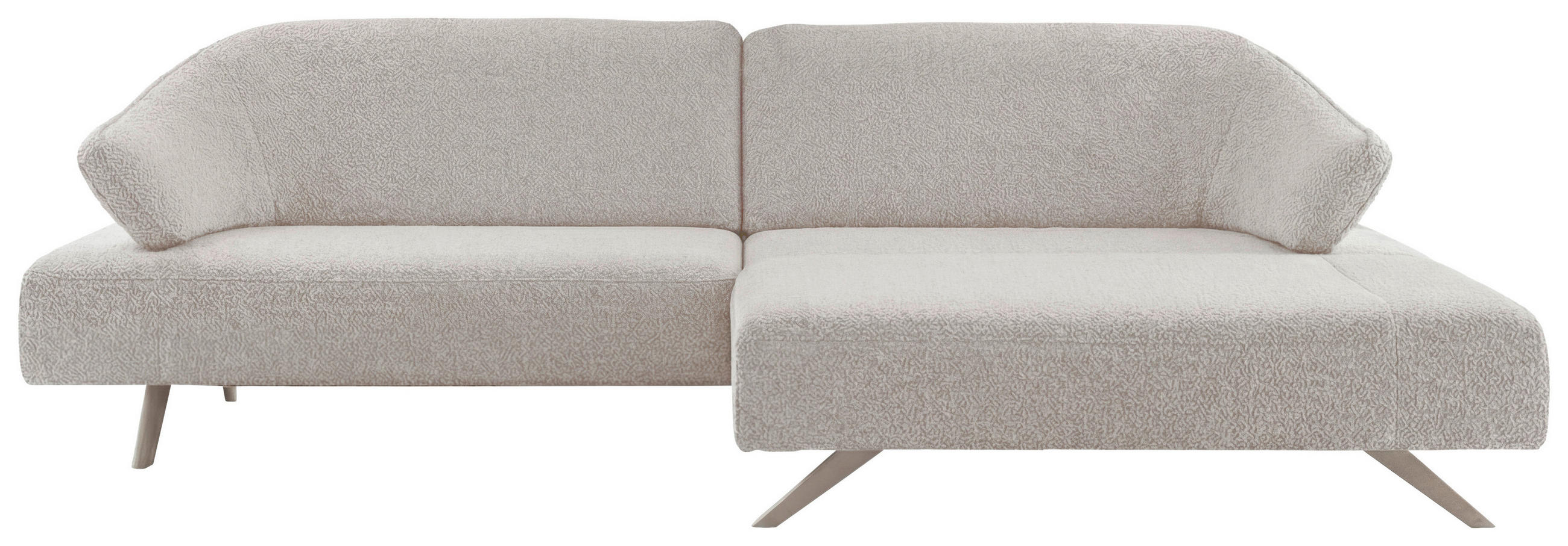 ECKSOFA Creme Chenille  - Beige/Creme, Design, Textil/Metall (162/278cm) - hülsta
