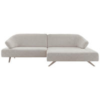 ECKSOFA Creme Chenille  - Beige/Creme, Design, Textil/Metall (162/278cm) - hülsta