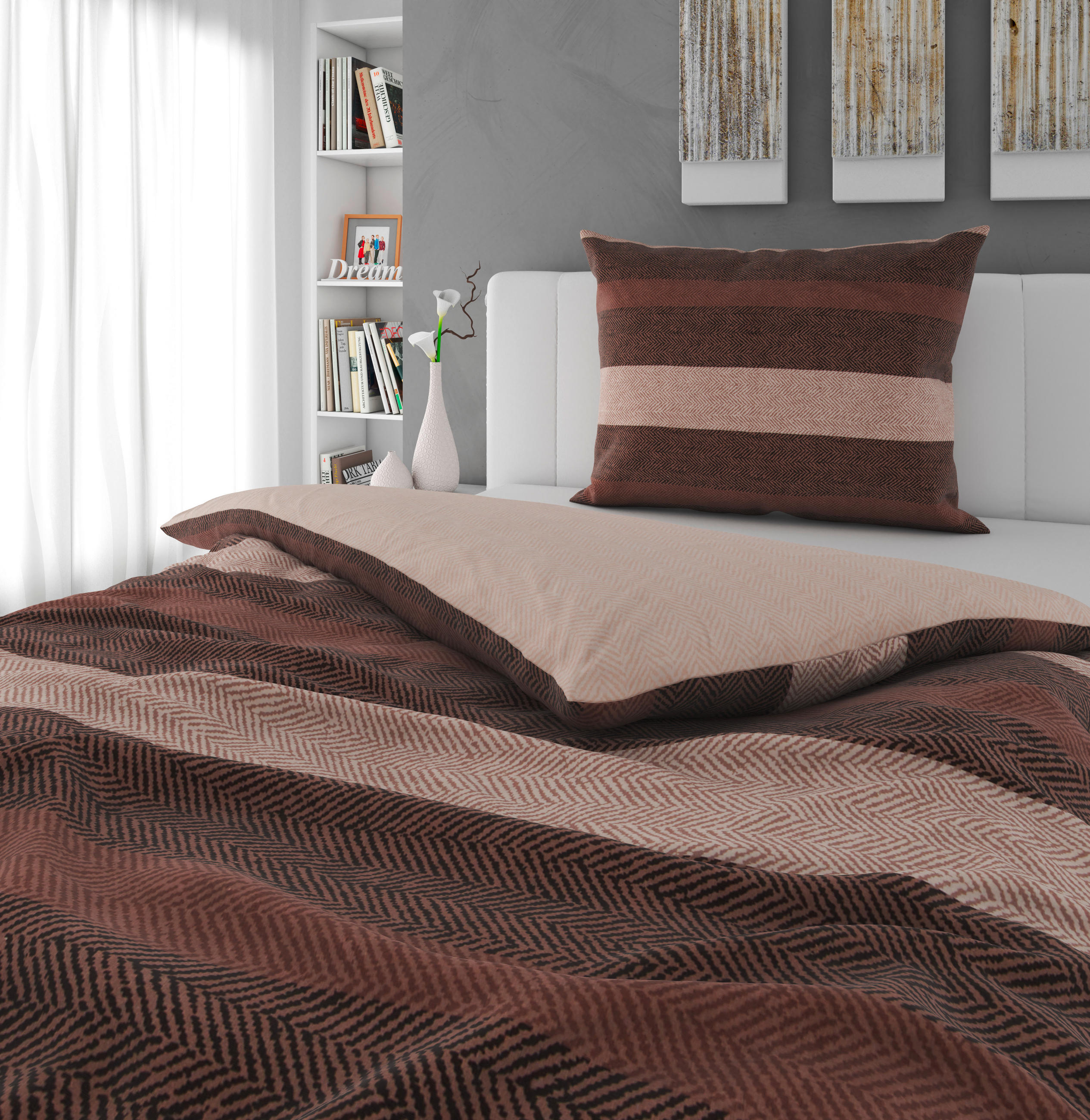 BETTWÄSCHE S. OLIVER Flanell 140/200 cm  - Beige/Braun, Design, Textil (140/200cm) - S. Oliver