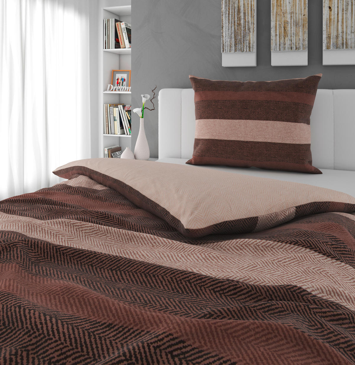 BETTWÄSCHE S. OLIVER Flanell 140/200 cm  - Beige/Braun, Design, Textil (140/200cm) - S. Oliver