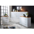 SIDEBOARD Weiß Hochglanz Oberplatte, Einlegeböden  - Eichefarben/Weiß Hochglanz, Design, Holzwerkstoff/Kunststoff (240/43/89cm) - Xora