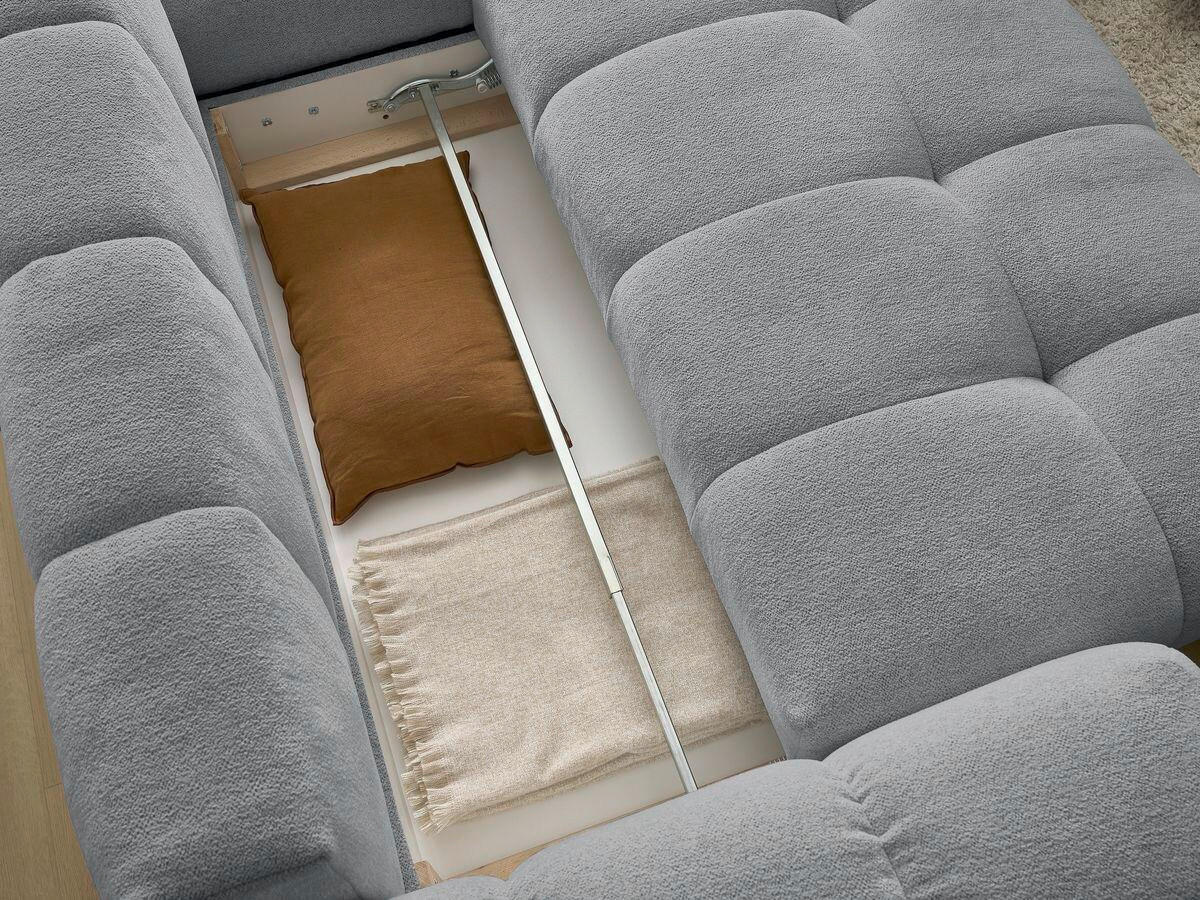 ECKSCHLAFSOFA EVEREST  mit Rücken echt, Armteil links, Armteil rechts Flachgewebe Dunkelgrau  - Dunkelgrau/Schwarz, MODERN, Kunststoff/Textil (320/212cm)