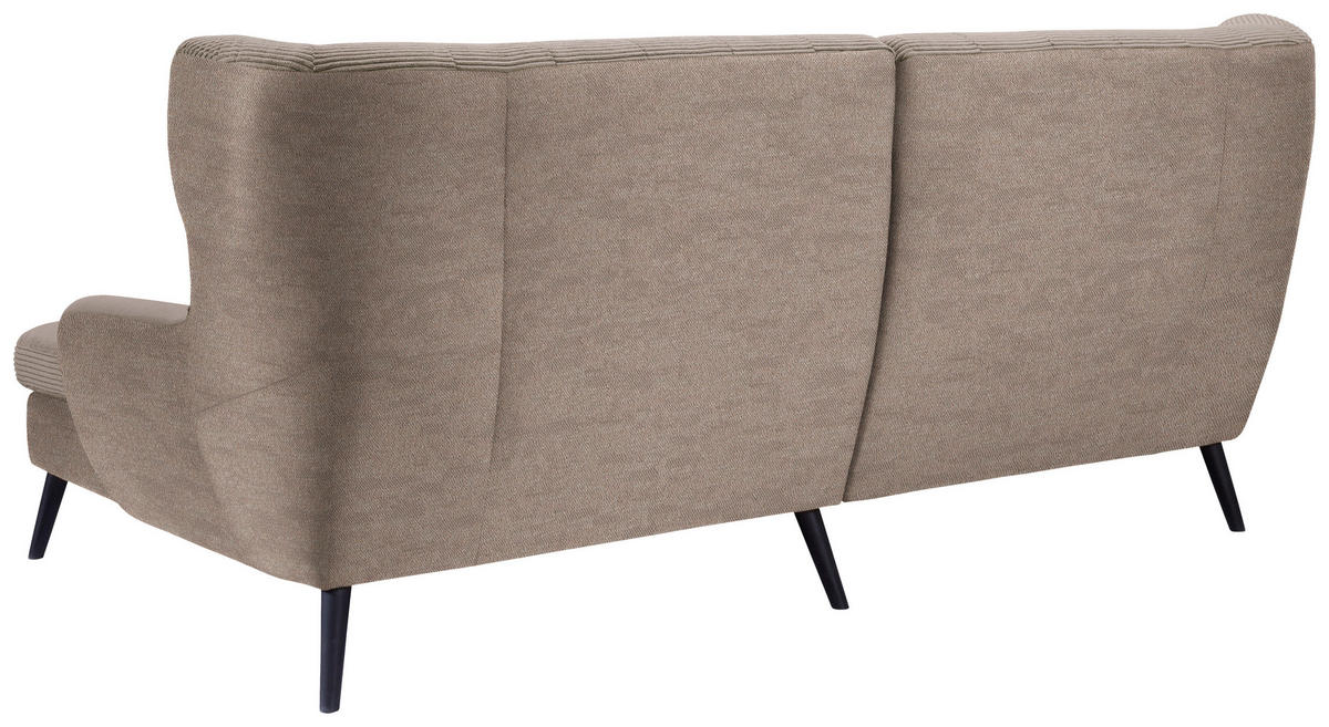 ECKSOFA Braun Cord  - Schwarz/Braun, Design, Holz/Textil (237/165cm) - Stylife