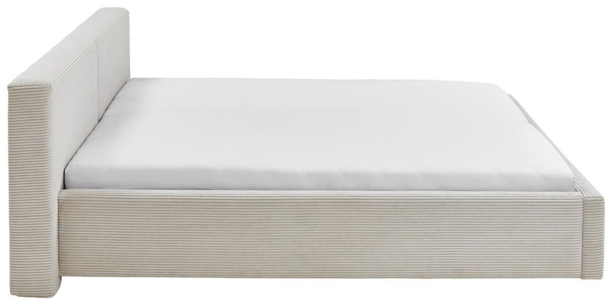 POLSTERBETT 180/200 cm  in Beige  - Weiss/Beige, Basics, Holz/Textil (180/200cm) - Boxxx