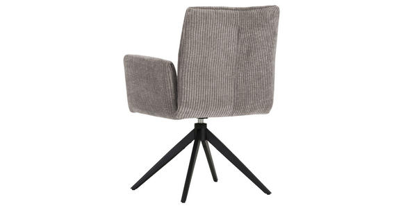 ARMLEHNSTUHL in Cord - Taupe/Schwarz, Design, Textil/Metall (65/90/60cm) - Novel
