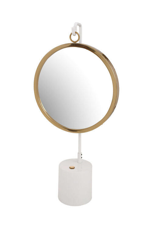 SCHMINKSPIEGEL  - Goldfarben/Weiß, LIFESTYLE, Glas/Metall (30/65/13cm) - Kayoom