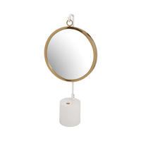 SCHMINKSPIEGEL  - Goldfarben/Weiß, LIFESTYLE, Glas/Metall (30/65/13cm) - Kayoom