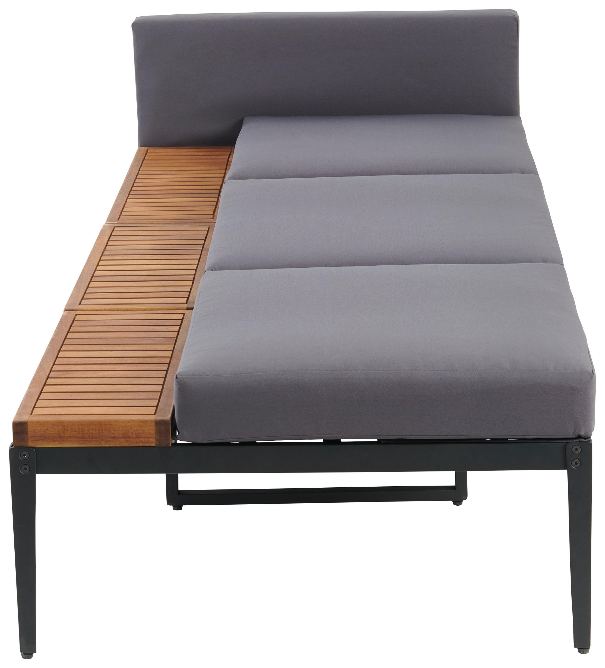 Sonnenliege Paris Metall Echtholz Mit Kissen