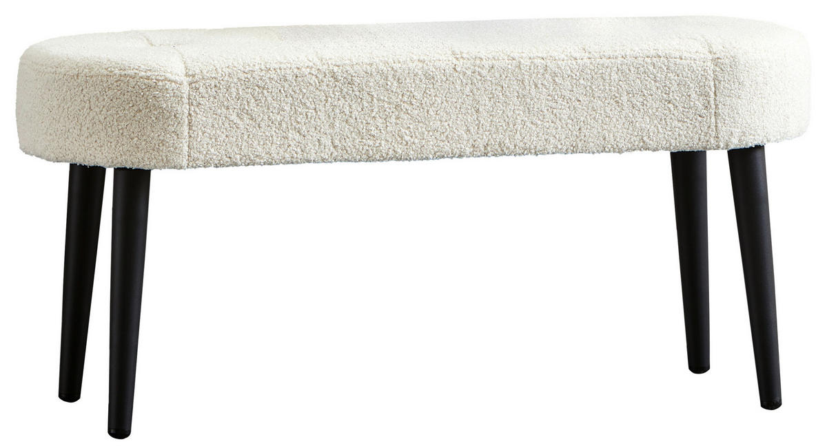 HOCKERBANK 95/46/38 cm Creme  - Creme, Design, Textil/Metall (95/46/38cm) - MID.YOU