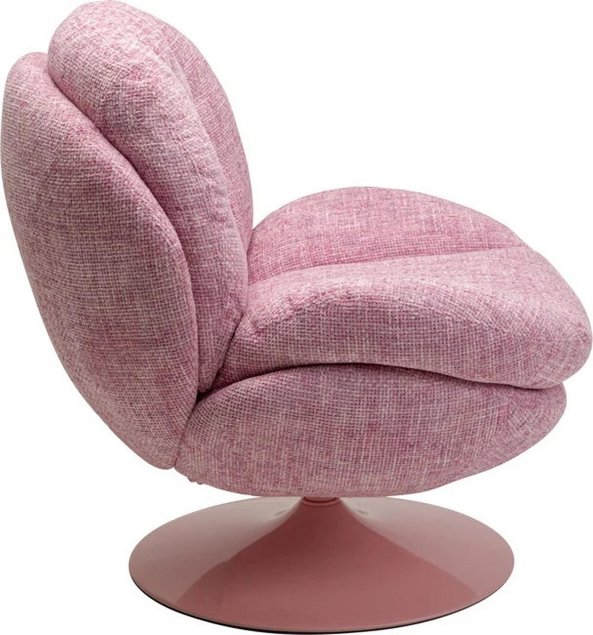 SESSEL in Struktur Hellrosa  - Hellrosa, Design, Textil/Metall (84/86/89cm) - Kare-Design