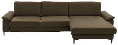 ECKSOFA in Echtleder Grün  - Schwarz/Grün, Design, Leder/Metall (334/176cm) - Dieter Knoll