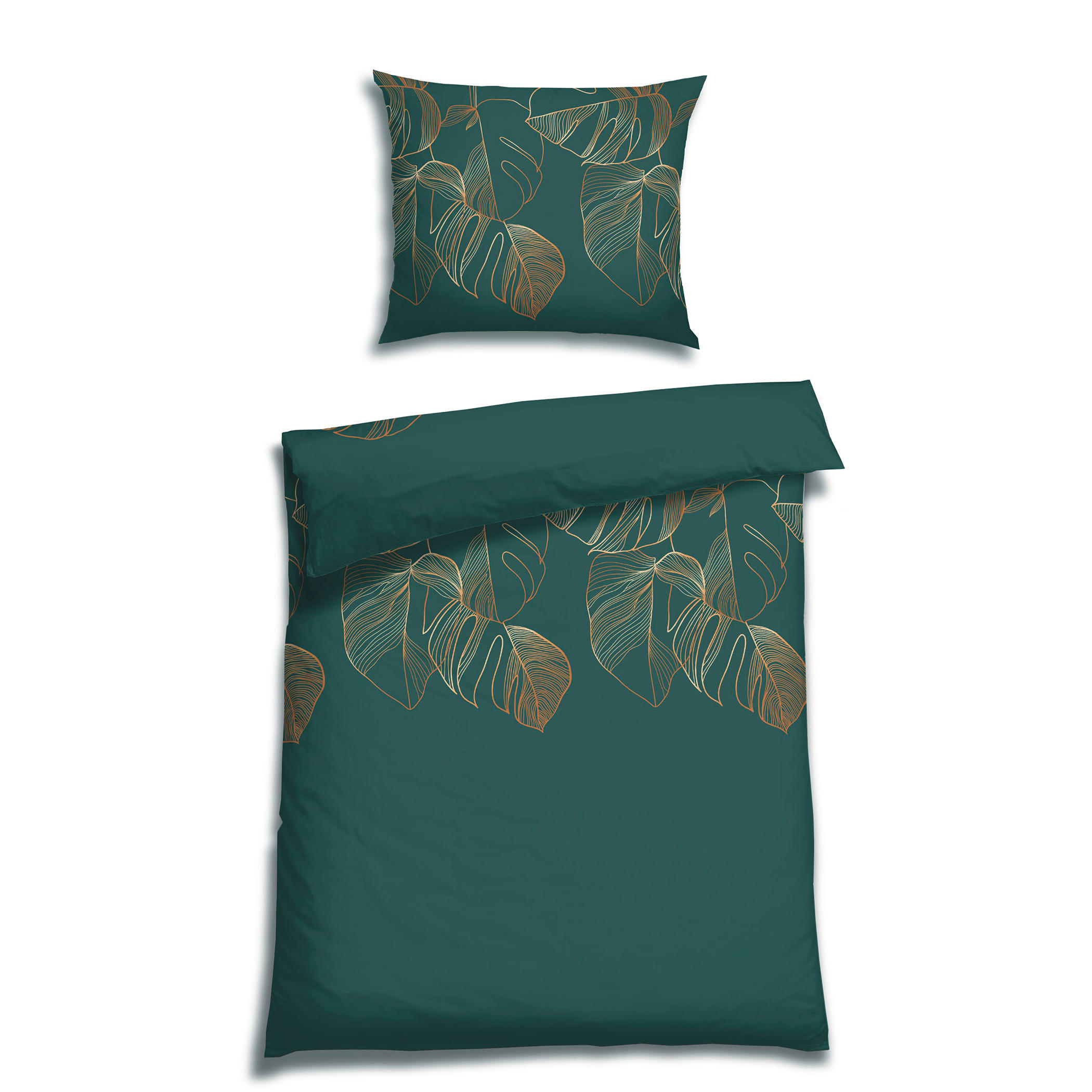 BETTWÄSCHE Satin 140/220 cm  - Smaragdgrün, Basics, Textil (140/220cm) - Florella