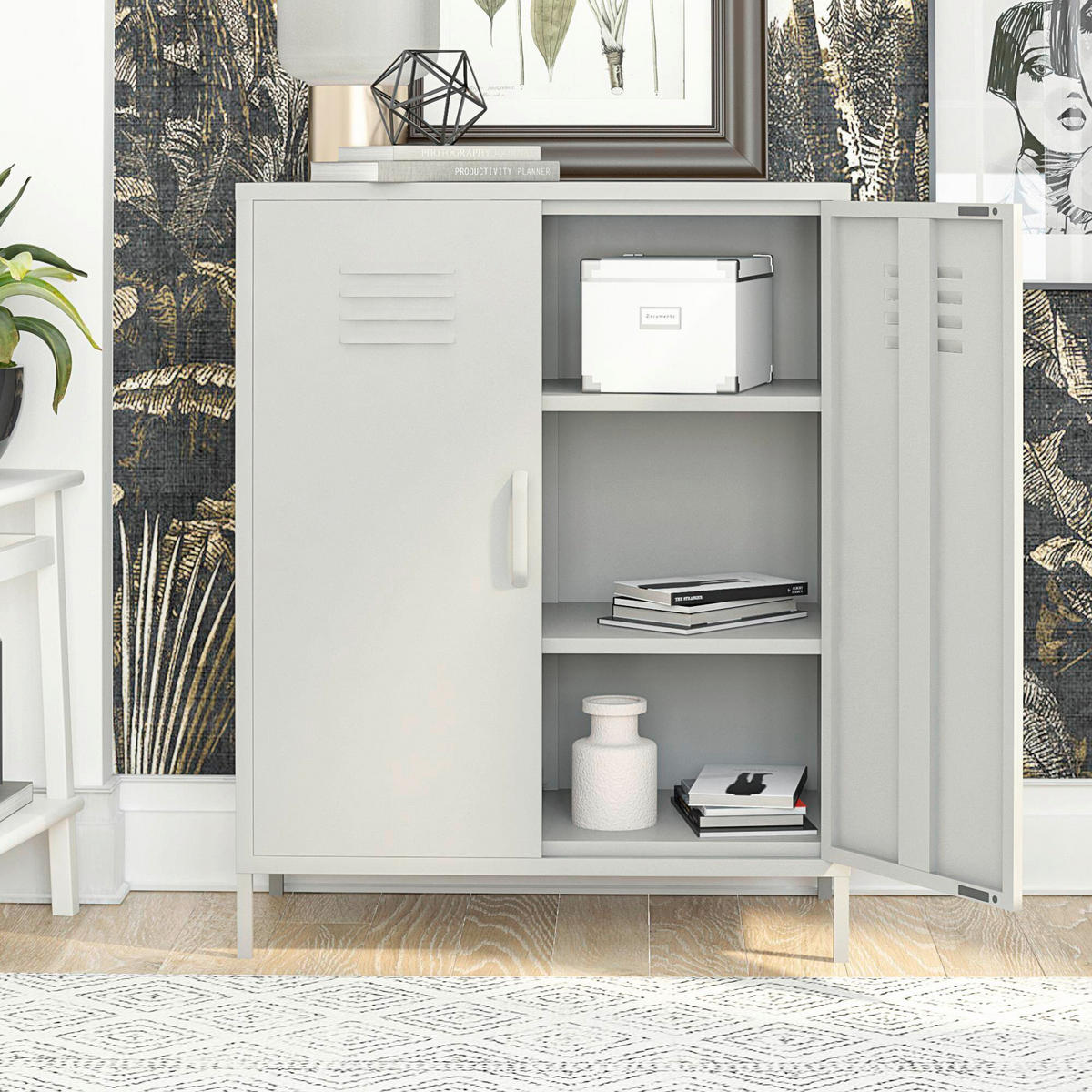 HIGHBOARD Bradford  in 79/100/39 cm  - Taupe, Design, Metall (79/100/39cm) - MID.YOU
