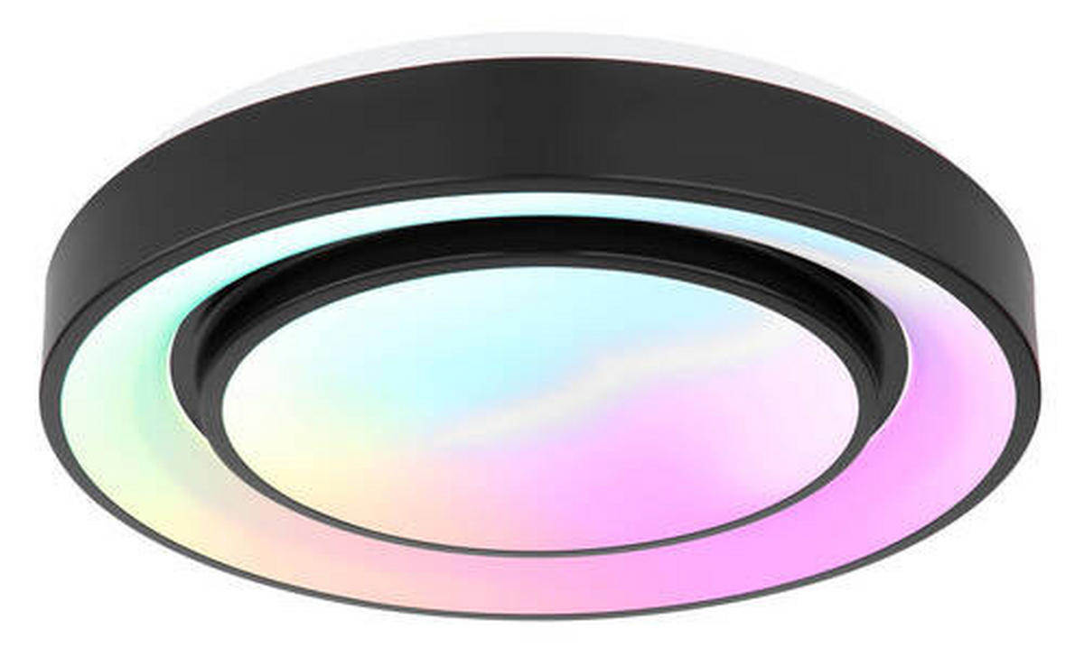 LED-DECKENLEUCHTE  38/7.5 cm    - Opal/Schwarz, Design, Kunststoff/Metall (38/7.5cm) - Globo