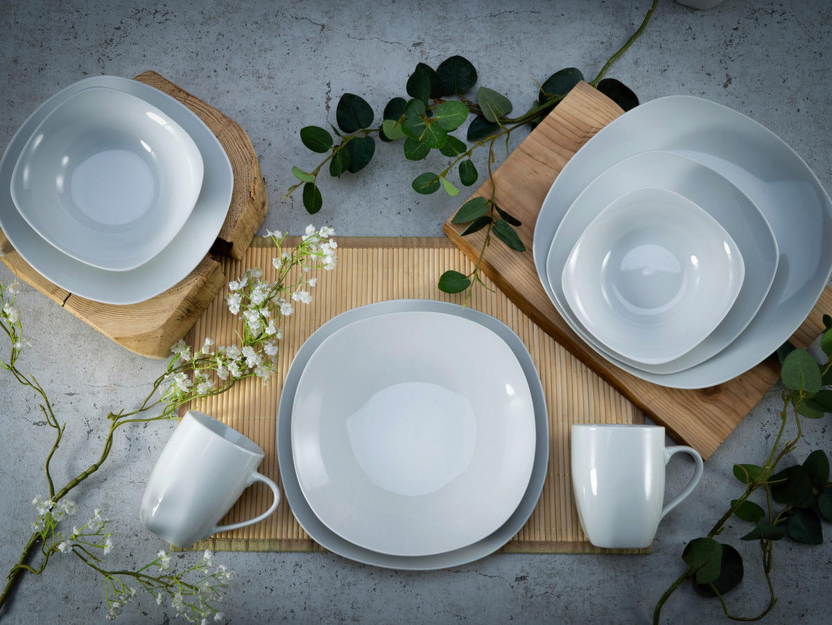KOMBINOVANÝ SERVIS, 20-dielne, porcelán - biela, Basics, keramika - Creatable