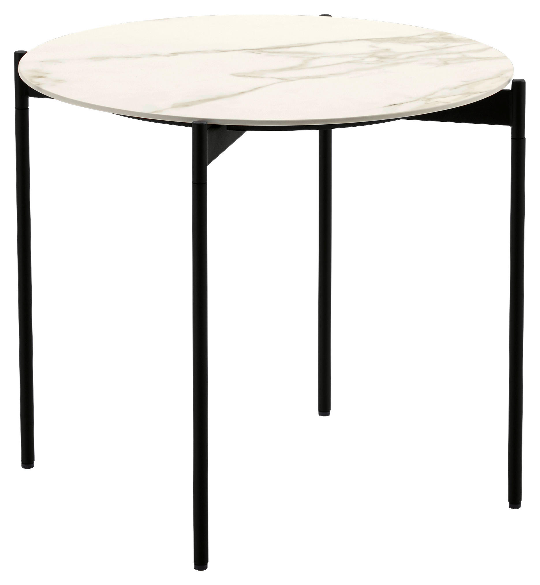 BEISTELLTISCH in Metall, Keramik 55/55/49 cm  - Anthrazit/Beige, Design, Keramik/Metall (55/55/49cm) - Venjakob