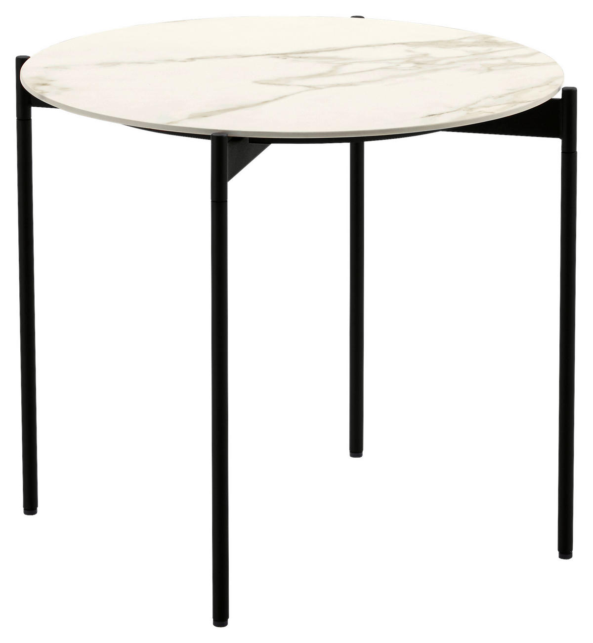 BEISTELLTISCH in Metall, Keramik 55/55/49 cm  - Anthrazit/Beige, Design, Keramik/Metall (55/55/49cm) - Venjakob