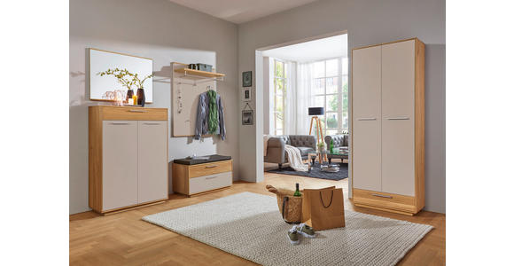GARDEROBE 5-teilig in 185/195/40 cm - Taupe/Eichefarben, Design, Holz/Holzwerkstoff (185/195/40cm) - Novel