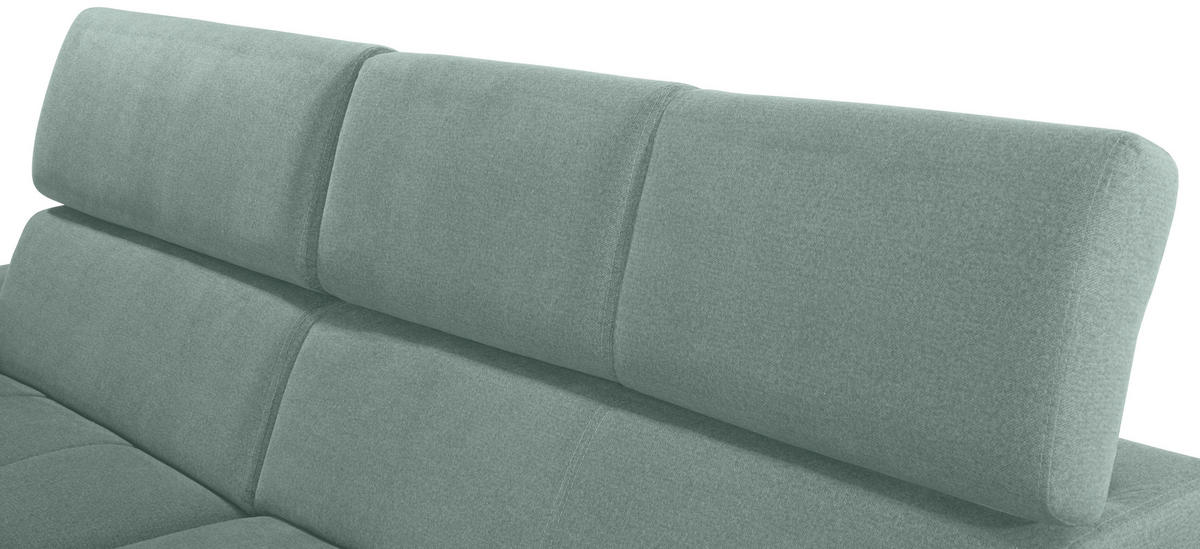 ECKSOFA in Velours Grün  183/292 cm  - Silberfarben/Grün, Design, Holz/Textil (183/292cm) - Livetastic