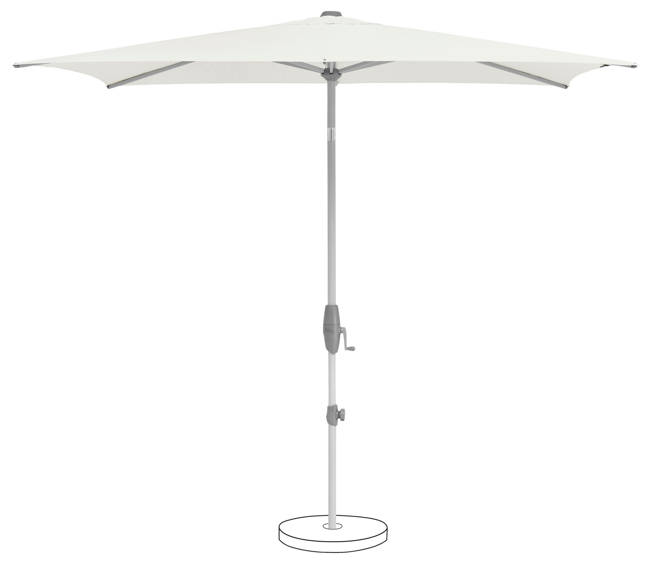 SONNENSCHIRM Naturfarben  - Silberfarben/Naturfarben, KONVENTIONELL, Textil/Metall (250/200cm) - Suncomfort by Glatz