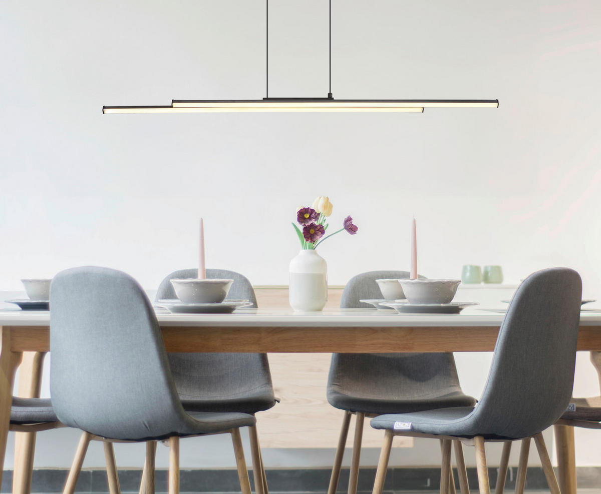 LED SVJETILJKA VISEĆA    110/6/120 cm    KIRINA  - bijela/crna, Design, metal/plastika (110/6/120cm) - Globo