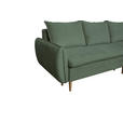 ECKSOFA Dunkelgrün Chenille  - Dunkelgrün/Buchefarben, KONVENTIONELL, Holz/Textil (244/163cm) - Carryhome