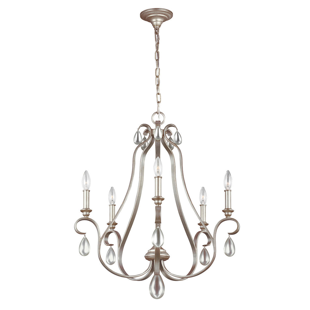 KRONLEUCHTER  63.5/91.4 cm   - Silberfarben, Konventionell, Metall (63.5/91.4cm) - Elstead Lighting